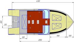 Алюминиевая моторная лодка LORD RIVER REST 42 транец L 510 внутри покраска 5026 металлик